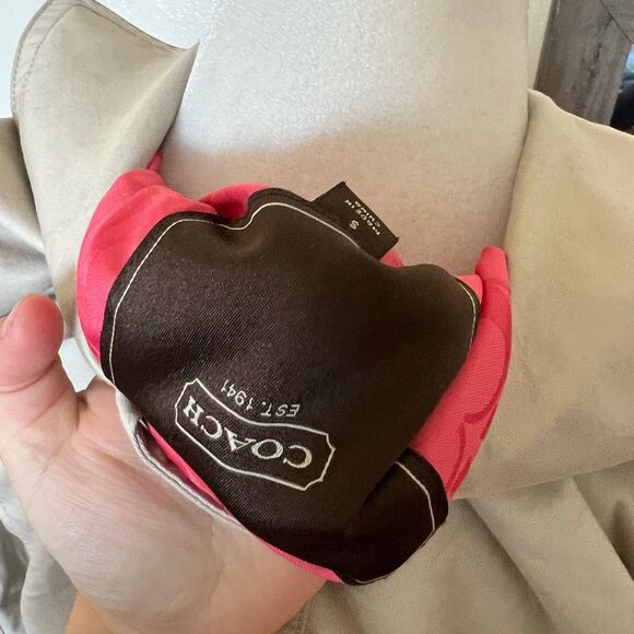 Tan coach pea coat small longer good condition warm - Picture 3 of 5